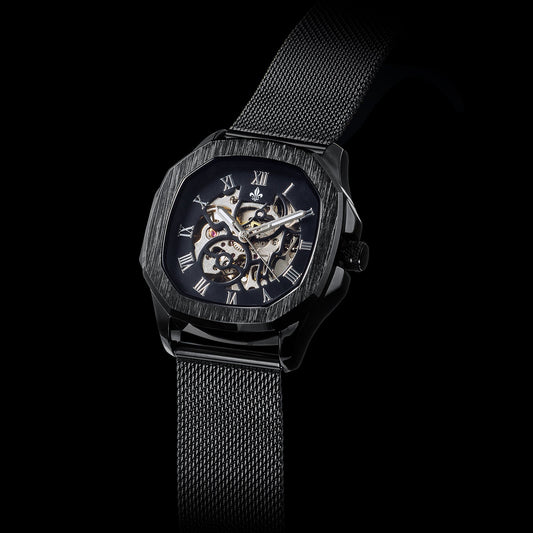 The Avalon Black + Black Mesh Strap