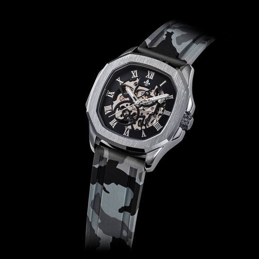 Grey Camo Strap With Silver Buckle