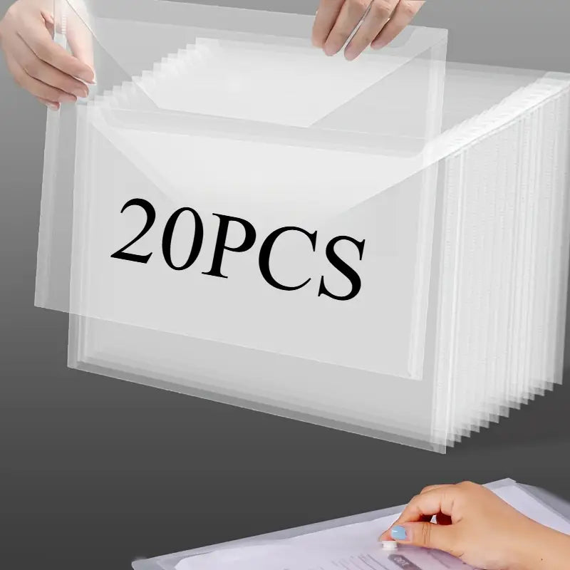 20pcs/40pcs A4 transparent plastic folder - retro style student, office supplies and file storage