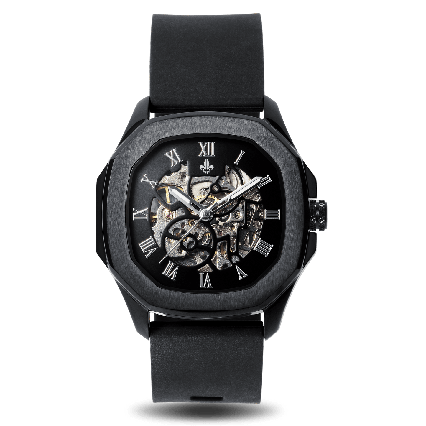 The Avalon Black + Blue Silicone Strap