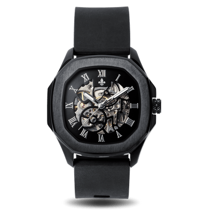 The Avalon Black + Blue Silicone Strap