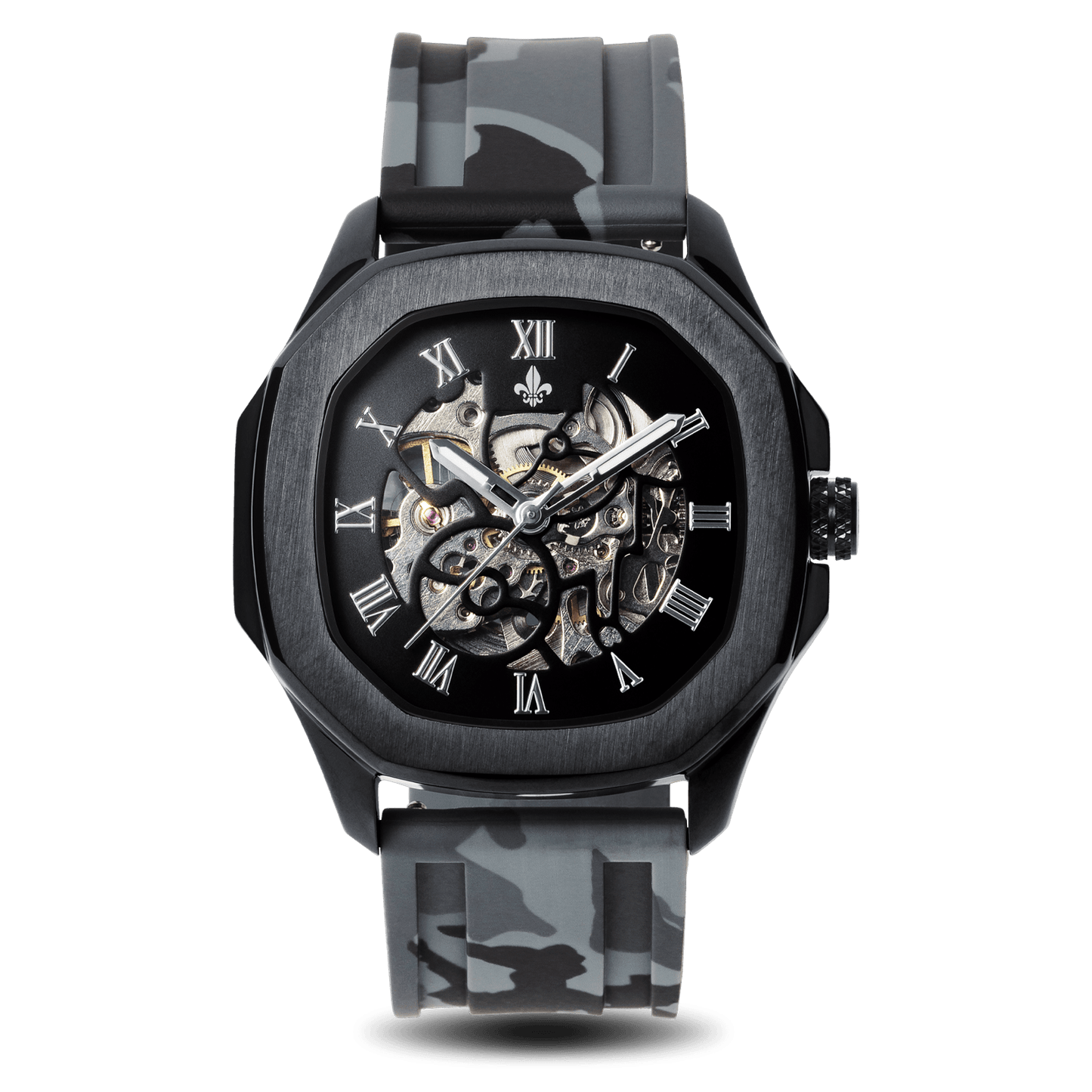 The Avalon Black + Grey Camo Strap