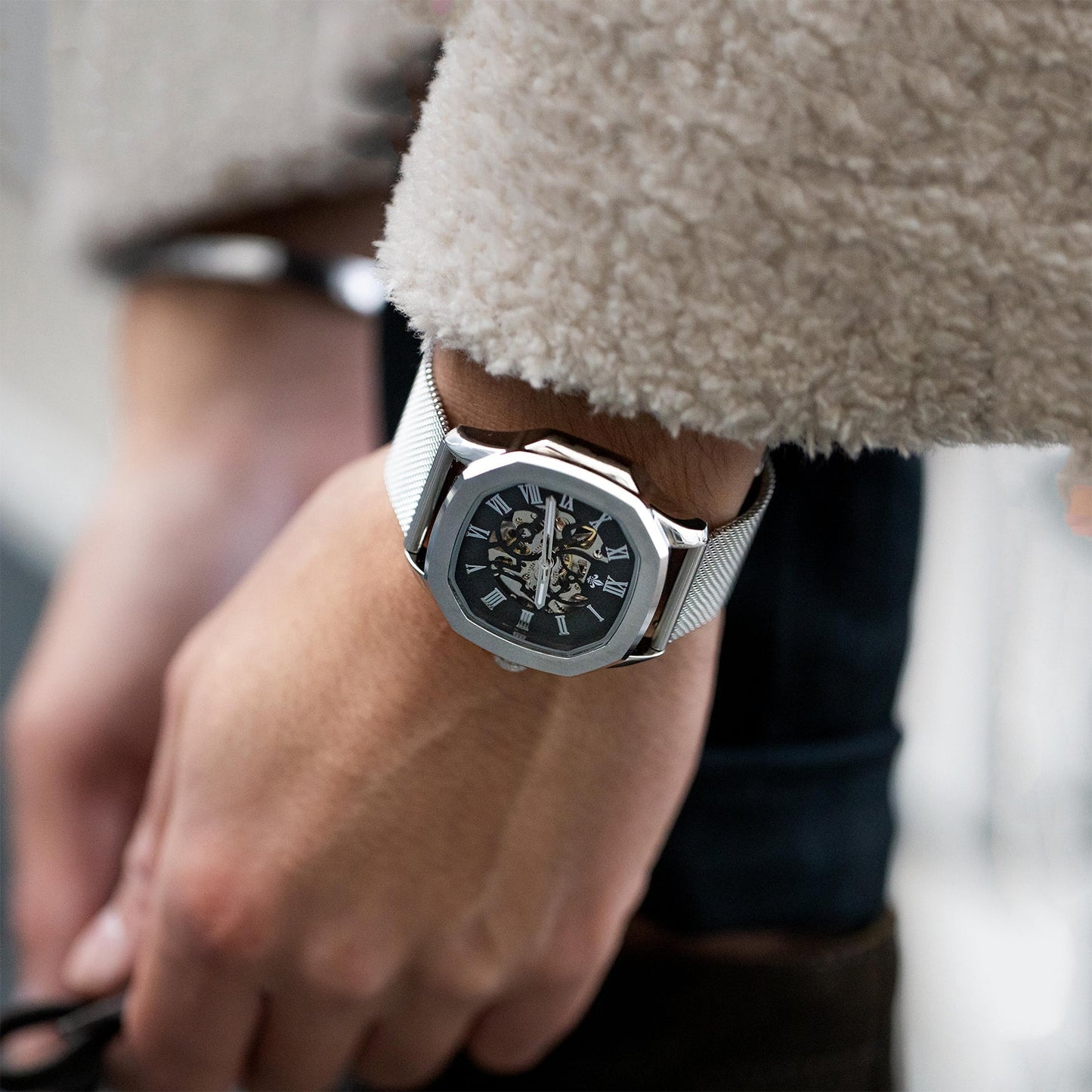 The Avalon Silver + Silver Mesh Strap