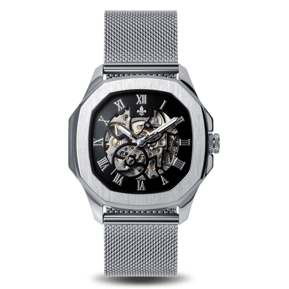 The Avalon Silver + Silver Mesh Strap