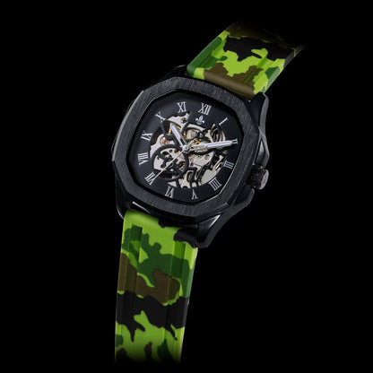 Green Camo Strap With Silver Buckle