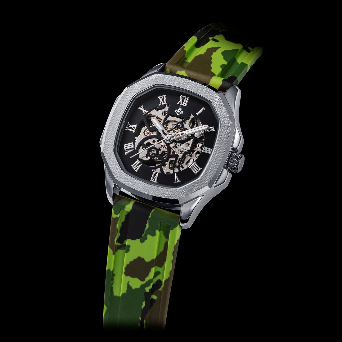 Green Camo Strap With Silver Buckle