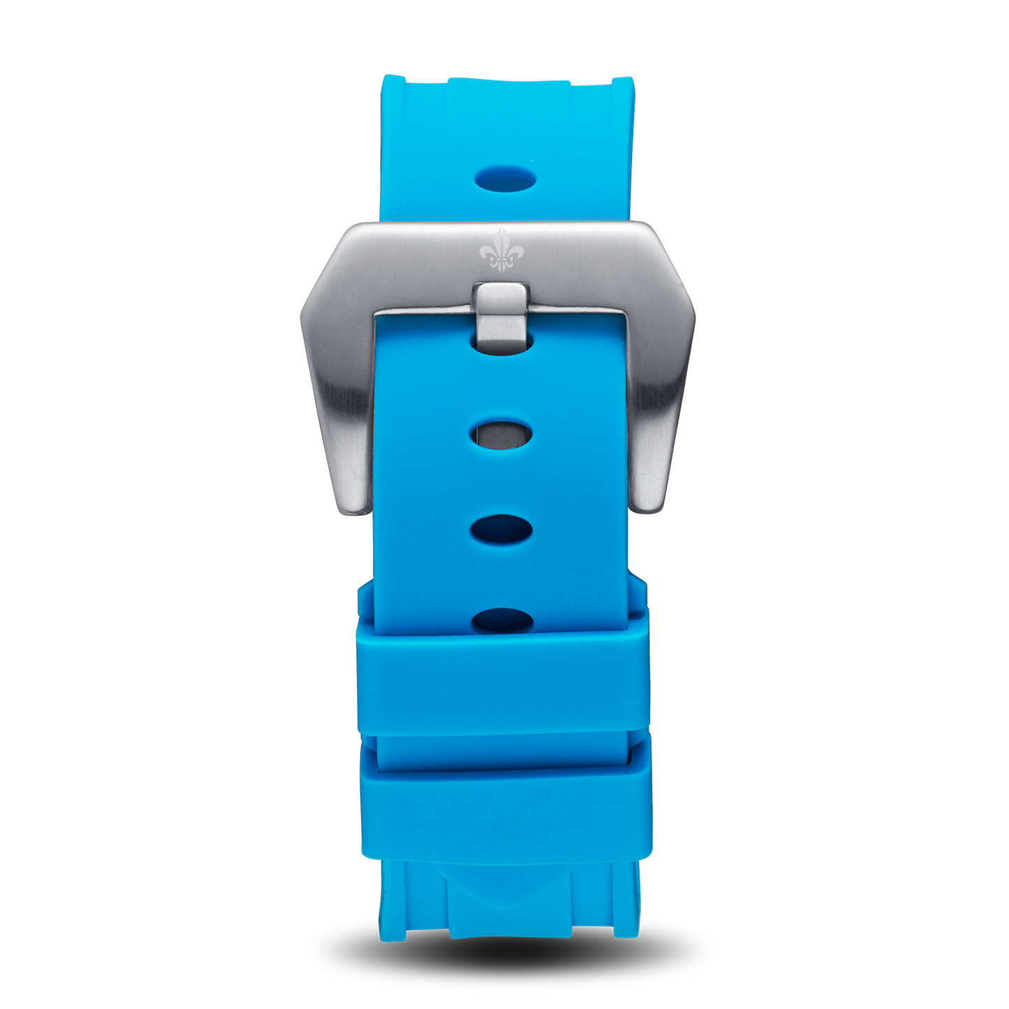Blue Silicone Strap With Silver Buckle
