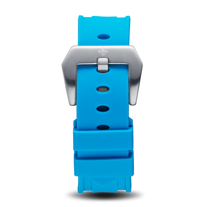 The Avalon Black + Blue Silicone Strap