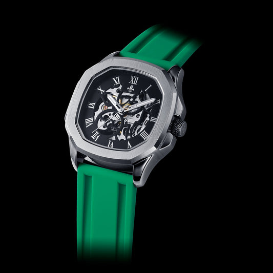 Green Silicone Strap With Silver Buckle