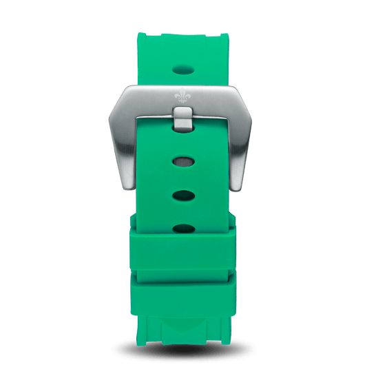 Green Silicone Strap With Silver Buckle