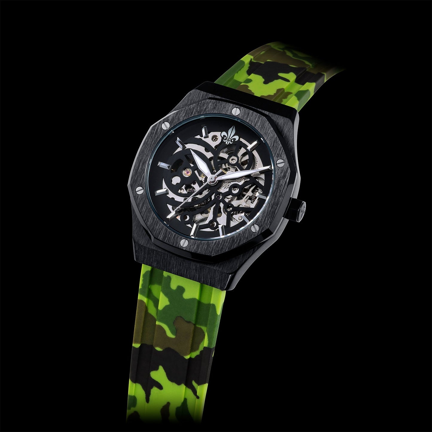 Green Camo Strap With Silver Buckle