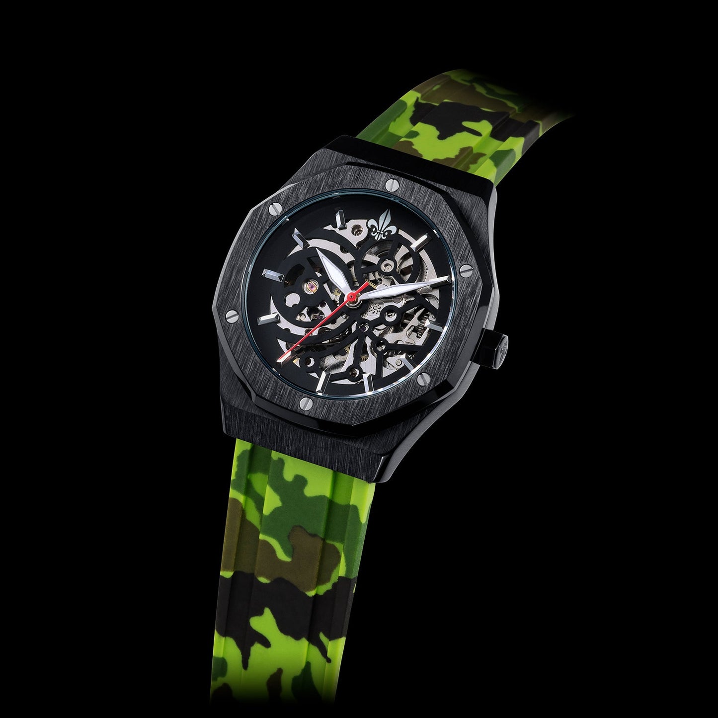 Green Camo Strap With Silver Buckle