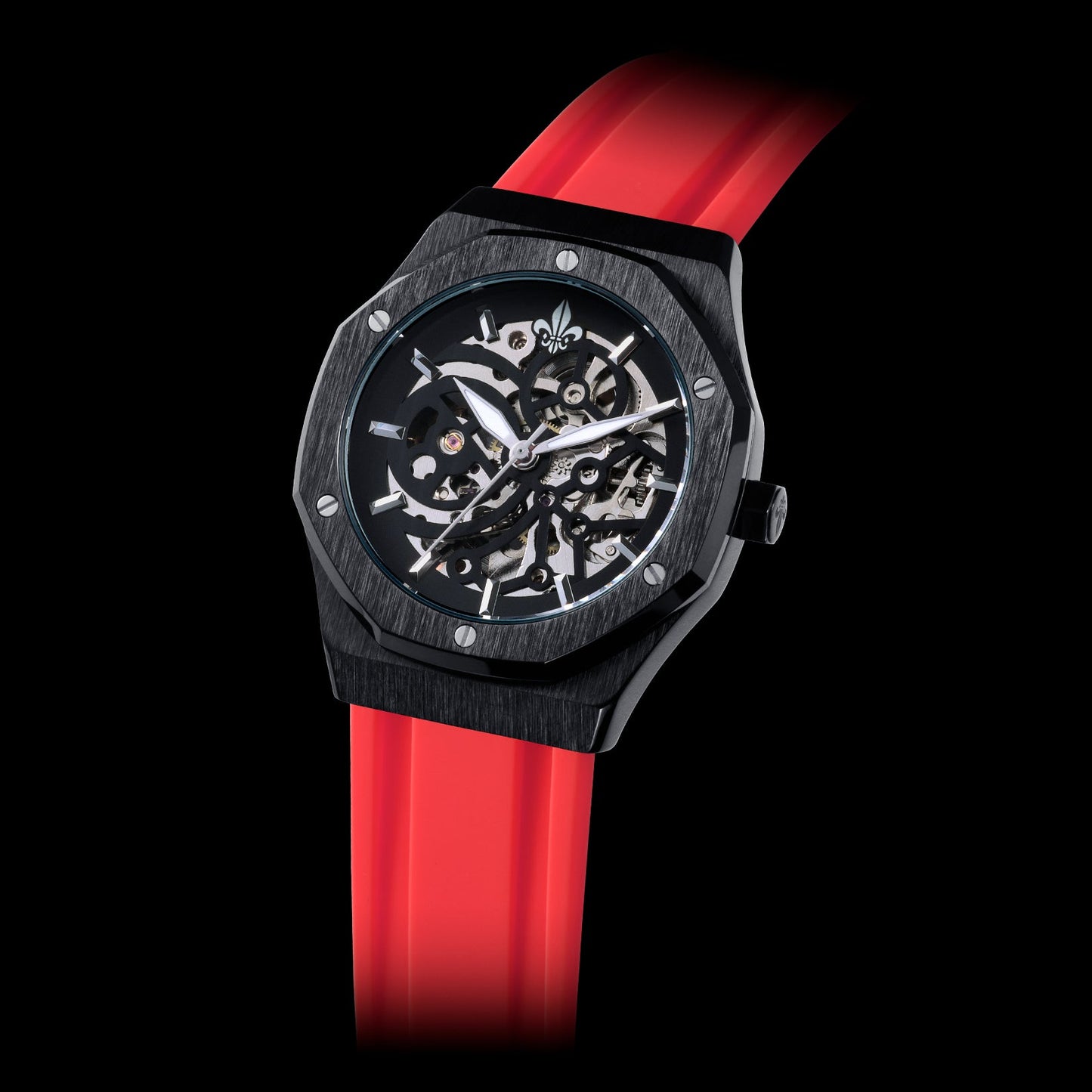 Red Silicone Strap With Black Buckle
