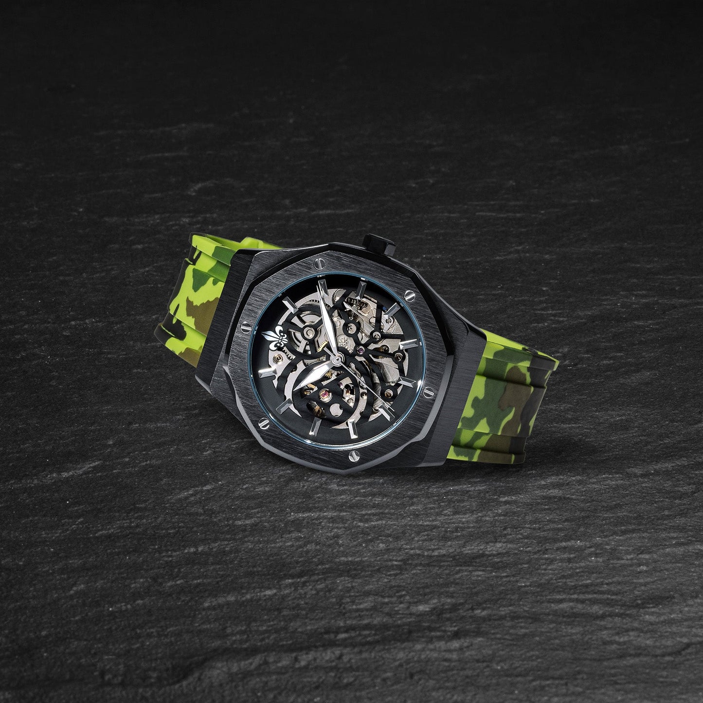 Green Camo Strap With Silver Buckle