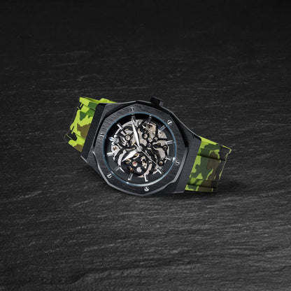 Green Camo Strap With Silver Buckle