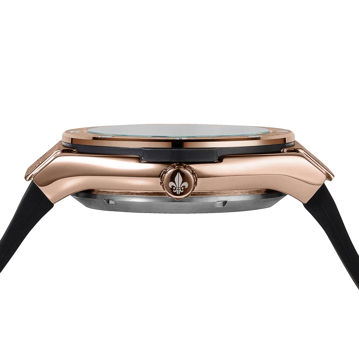 Prague Skeleton Automatic Deluxe - Rose Gold + Blue Leather Strap