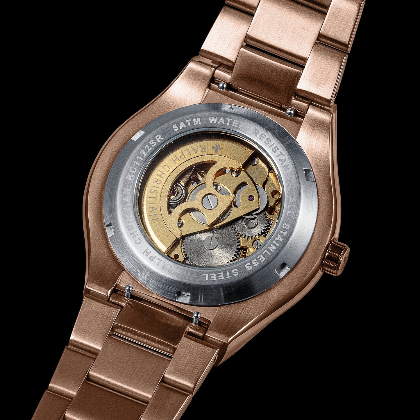 Prague Skeleton Automatic Deluxe - Rose Gold + Rose Gold Link Strap
