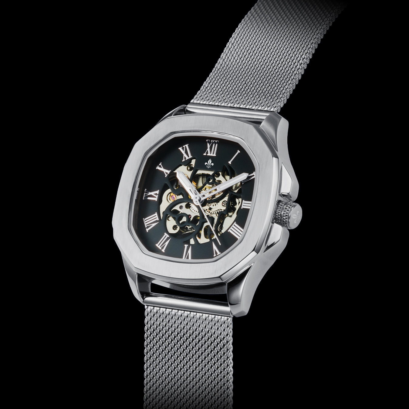 The Avalon Silver + Silver Mesh Strap