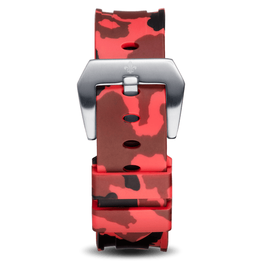 Red Camo Strap With Silver Buckle