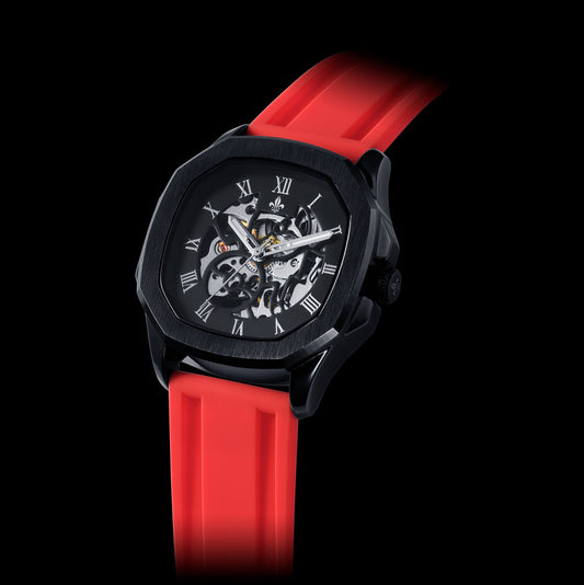 Red Silicone Strap With Black Buckle