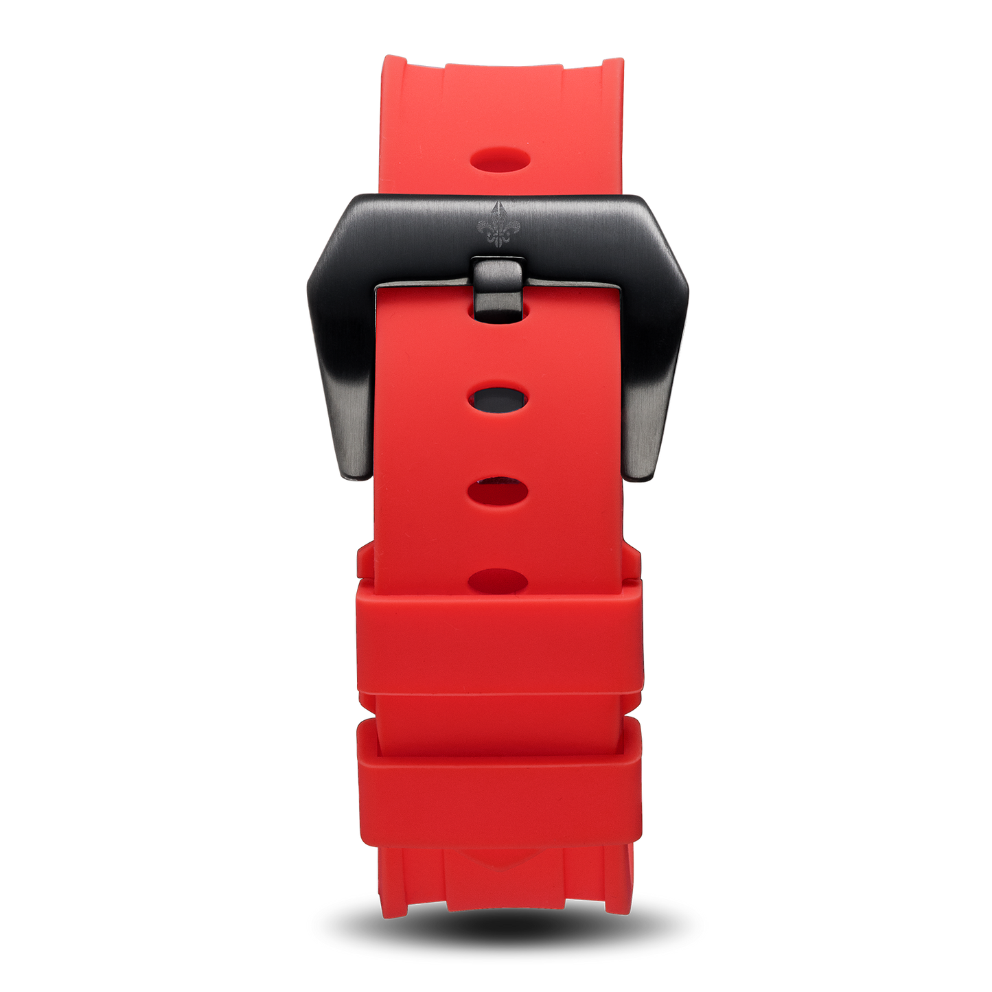 Red Silicone Strap With Black Buckle