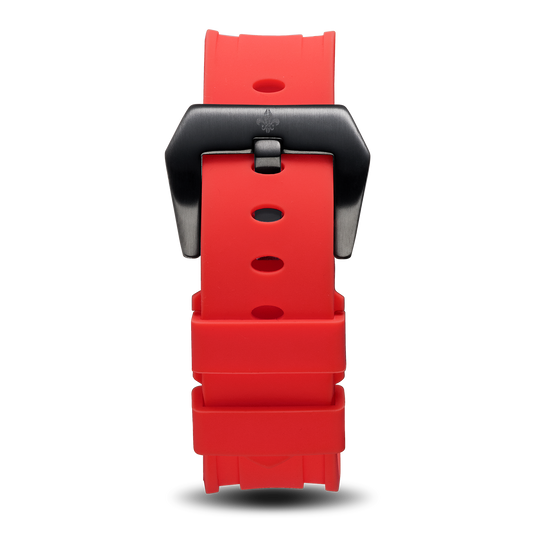 Red Silicone Strap With Black Buckle