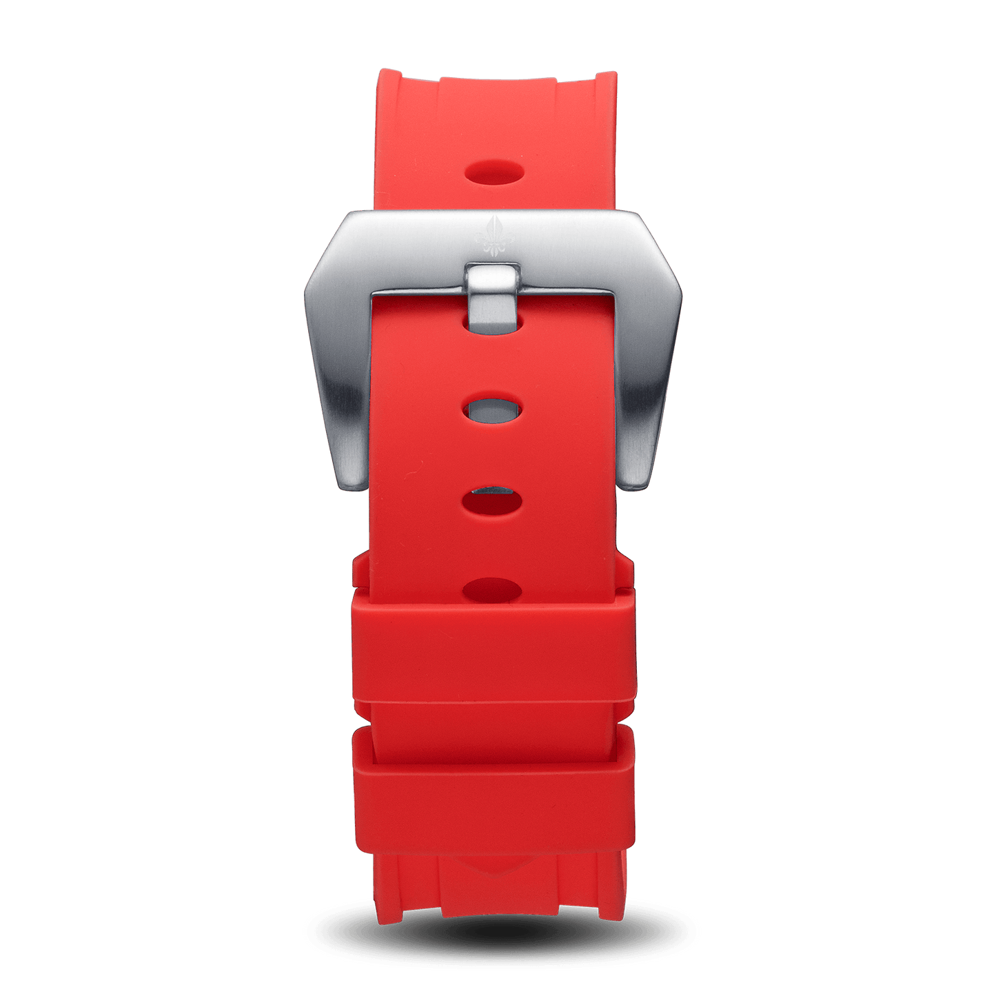 Red Silicone Strap With Silver Buckle