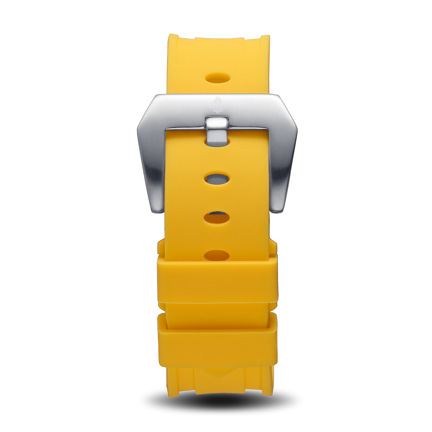 Yellow Silicone Strap With Silver Buckle
