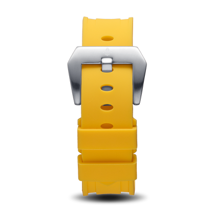 Yellow Silicone Strap With Silver Buckle